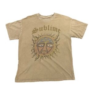 American Eagle Sublime Band Tee Tan Sun Graphic T-Shirt XS/S Oversized Cotton